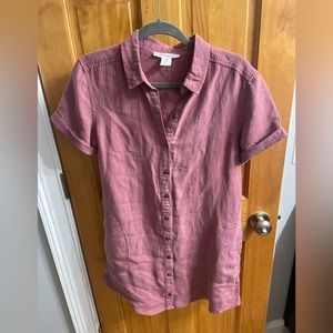 Lucky brand plum colored button up dress.